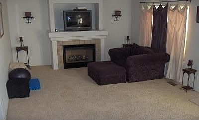 Family room with gas fireplace