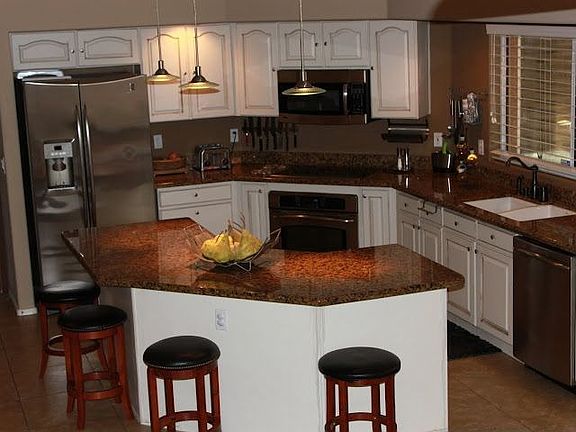 Perfect Kitchen-Granite and Designer Cabinets-GE Profile Throughout