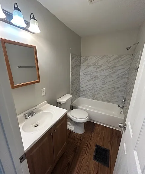 Full bathroom with bathtub/shower combo