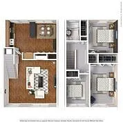 Floor plan 3 Bedroom 1 Bathroom D
