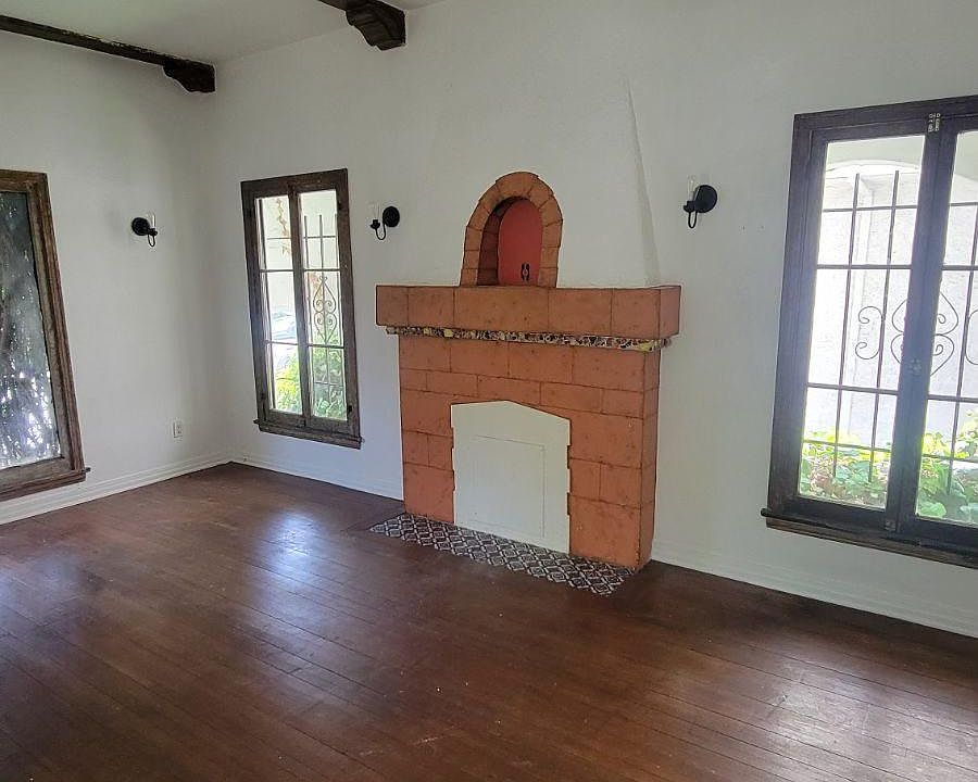 main entry - mock fireplace