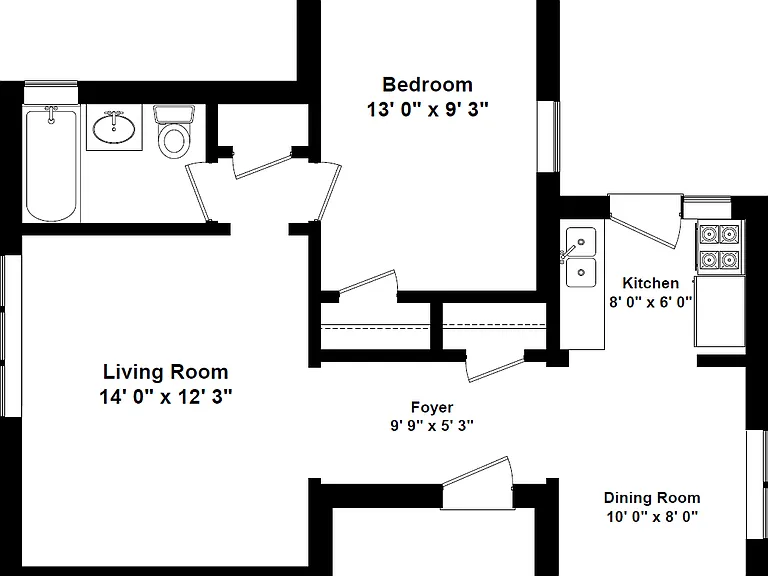 Represents 725 SQFT apartment in the 3425 Building