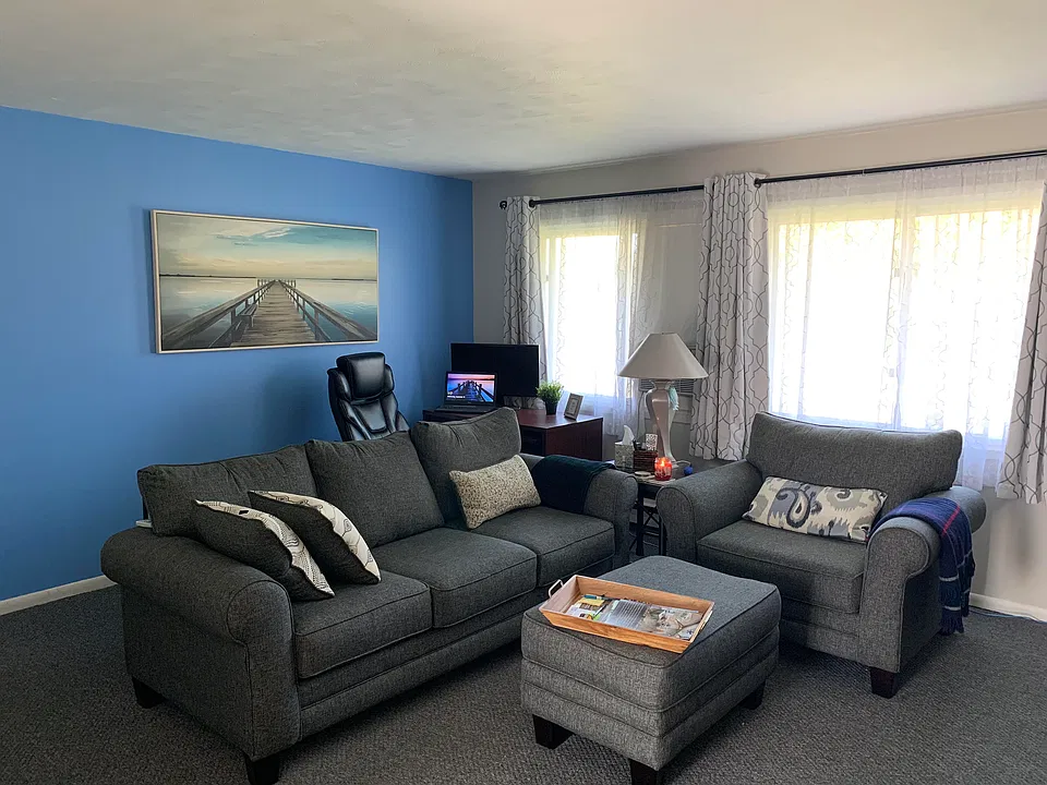Living room - blue accent wall