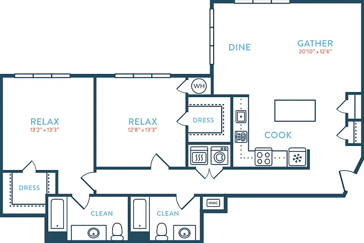 1264 Berkeley B4 Floorplan Diagram