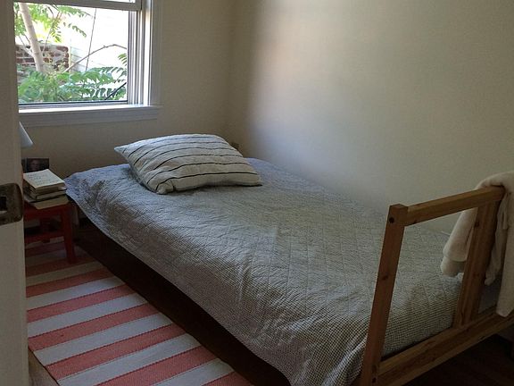 The Small Bedroom, fits a twin bed but can also fit a queen size bed.