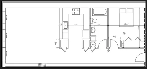 Floor plan 1-Bedroom