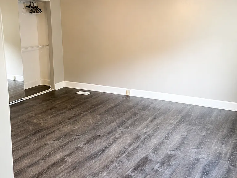 Master bedroom with double closets and its own master bathroom