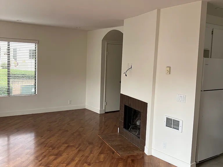Living room with fireplace.