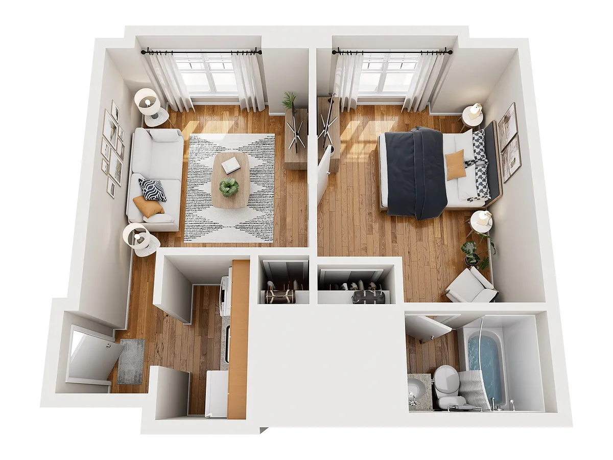 Floor plan One Bedroom One Bath