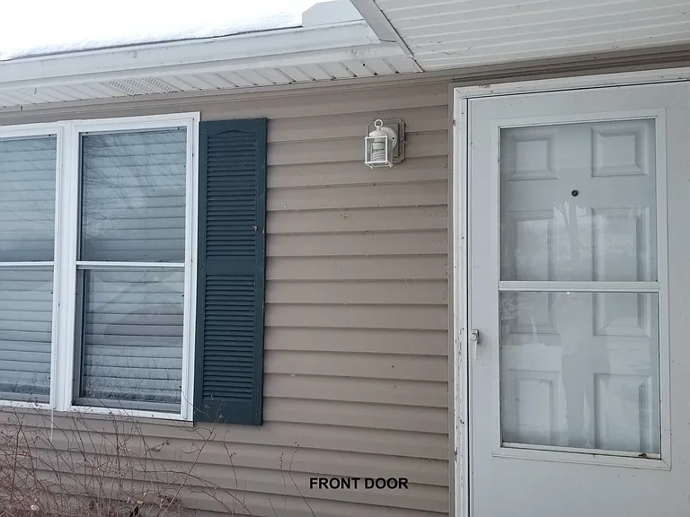 Front door and living room window