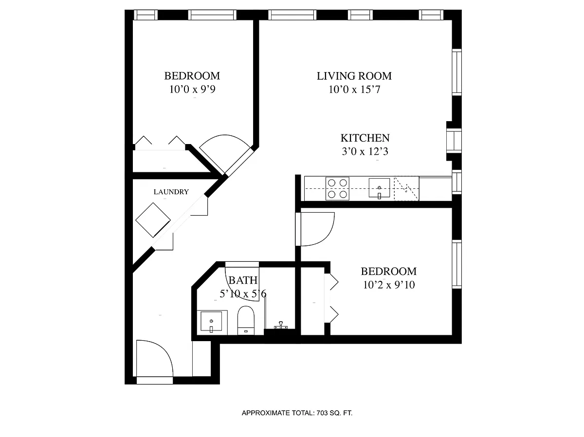 Floor plan 2 Bed - Layout A