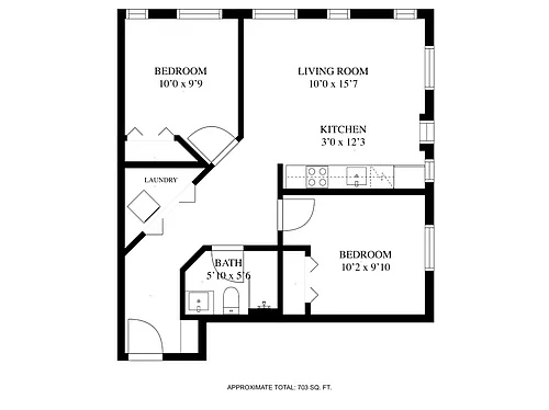 Floor plan 2 Bed - Layout A