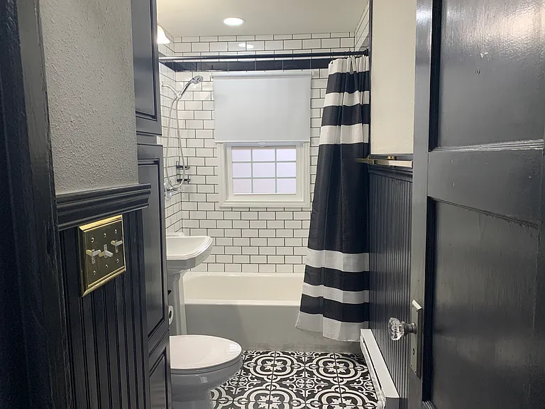 View of bathroom from hallway