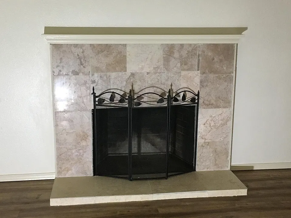 Marble Faced Brick Fireplace