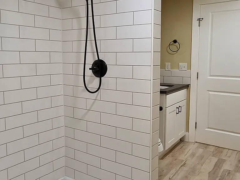 Tiled shower