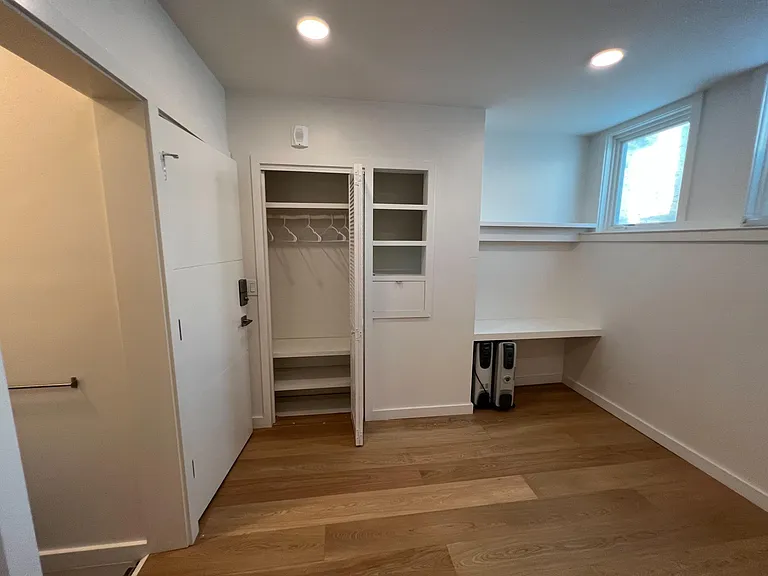 Office with closer and built in desk