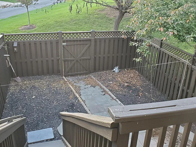 fenced yard