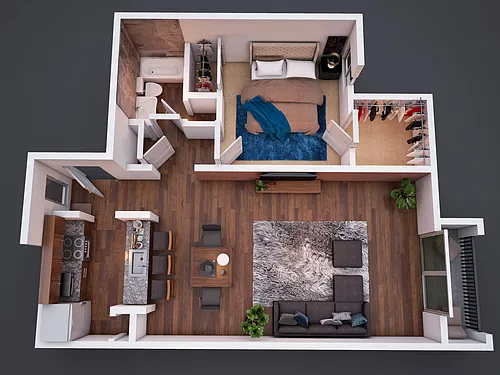 Floor plan 1 Bedroom