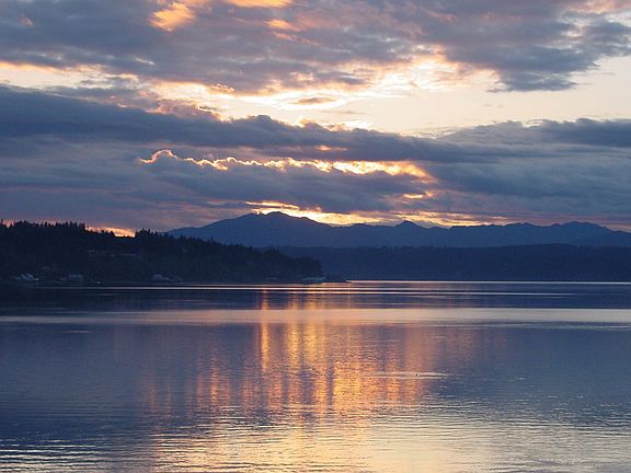 Sunset from private beach