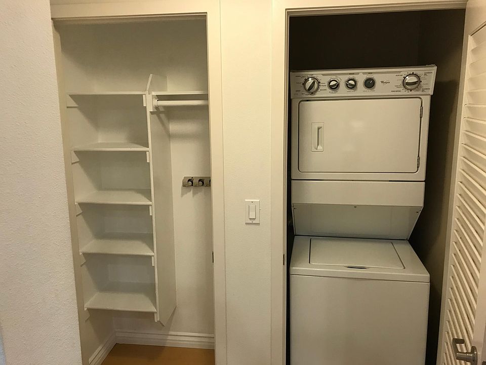 In unit laundry and hall closet