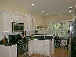 Kitchen looking into dining area