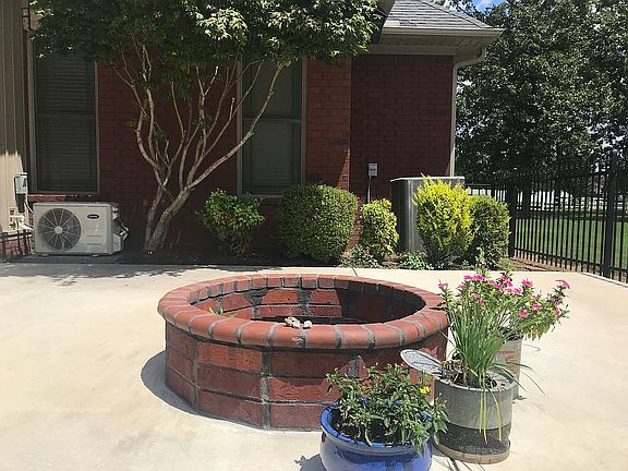 Fire pit on pool deck 