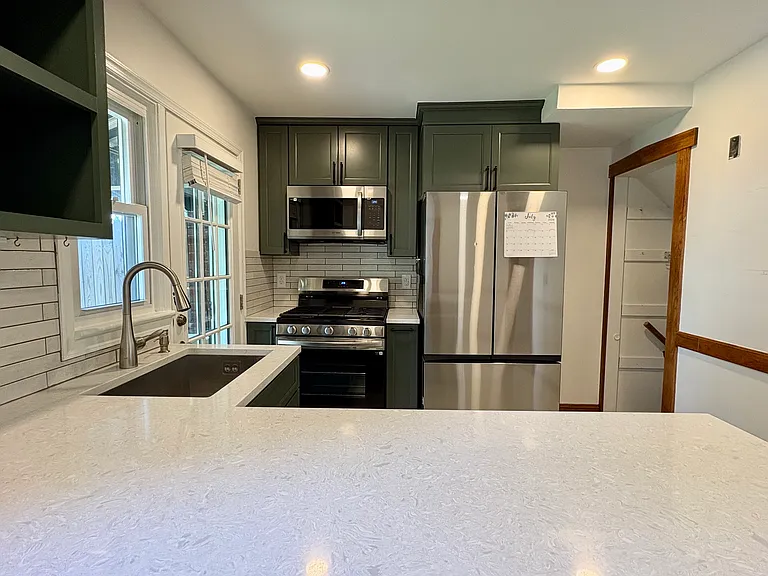 Large stone countertop for cooking and entertaining