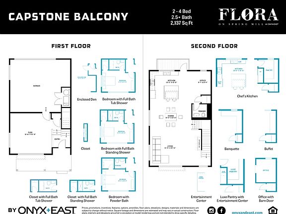 First and Second Floor Plan with Options