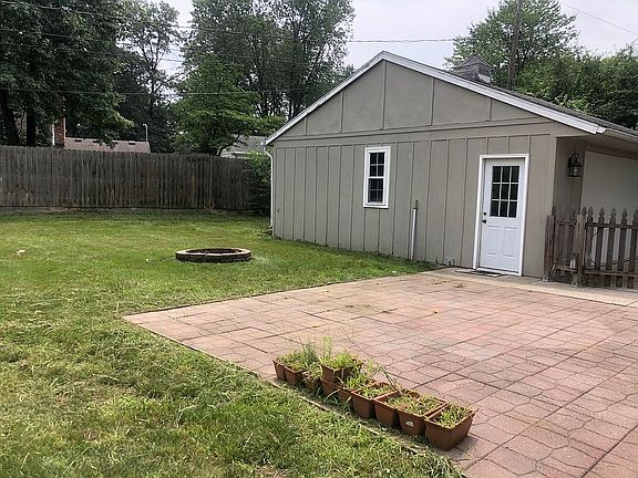 Garage and backyard
