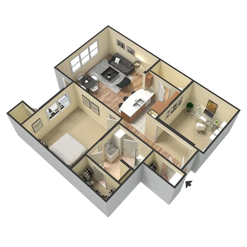 Floor plan One-bedroom One Bath