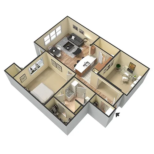 Floor plan One-bedroom One Bath