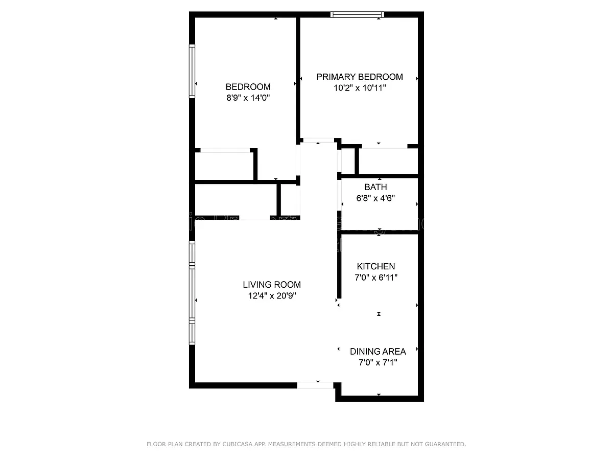 Floor plan 2 Bedroom 1 Bath