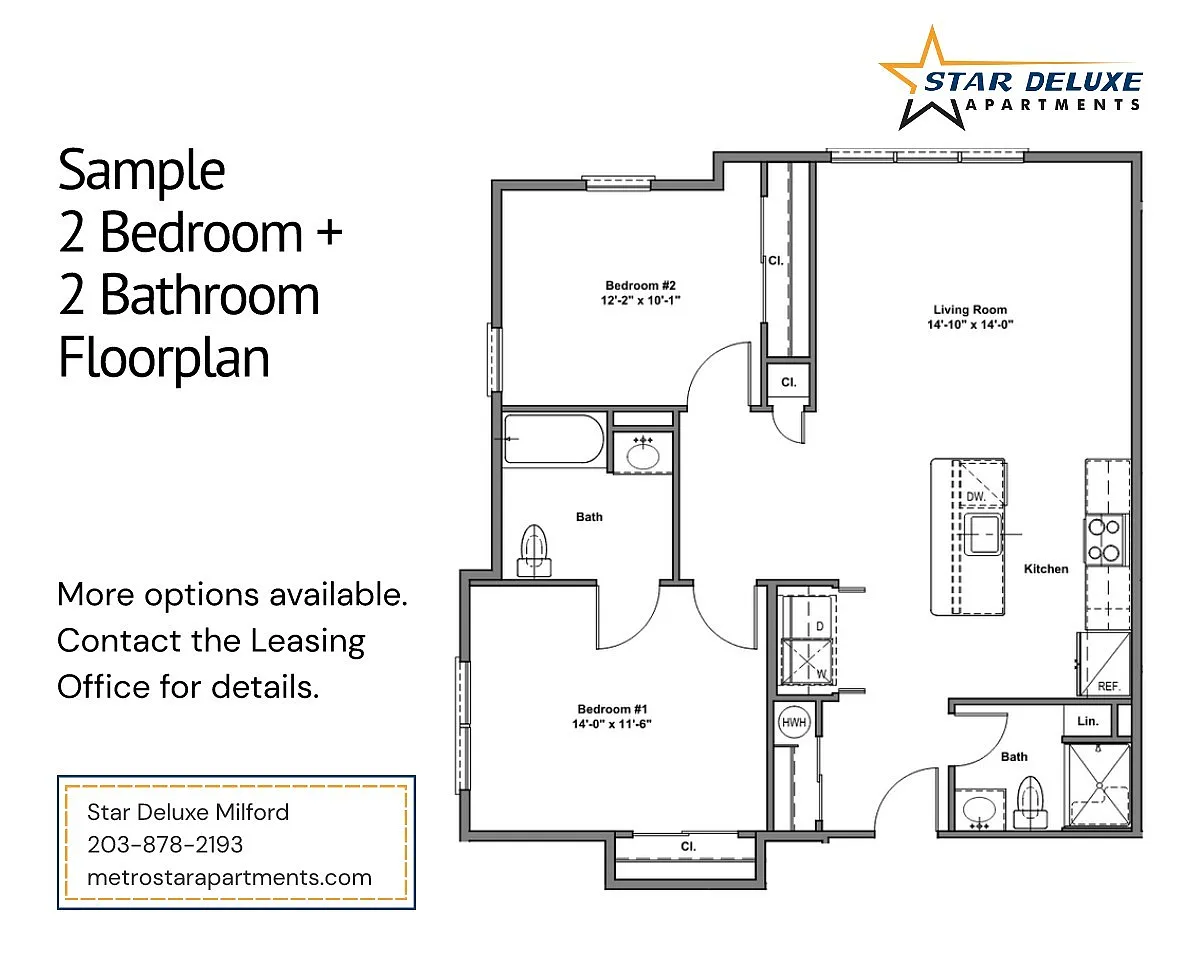 Floor plan Two Bed Two Bath