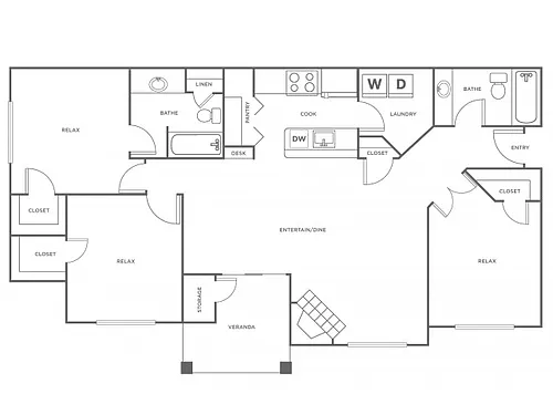 Floor plan C1 - Renovated