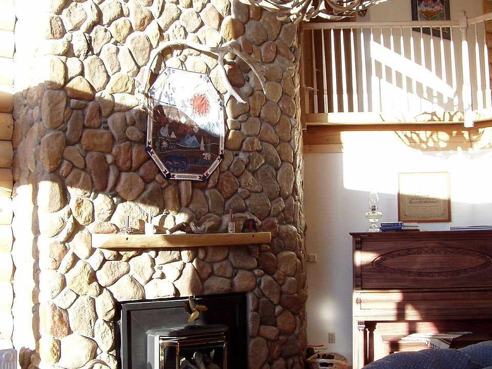 Huge stone fireplace