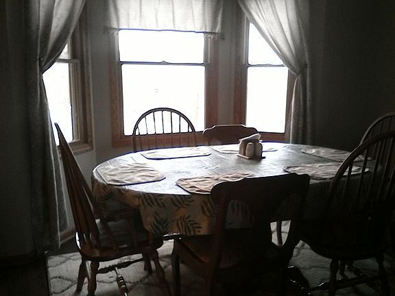 Dining area with bay window