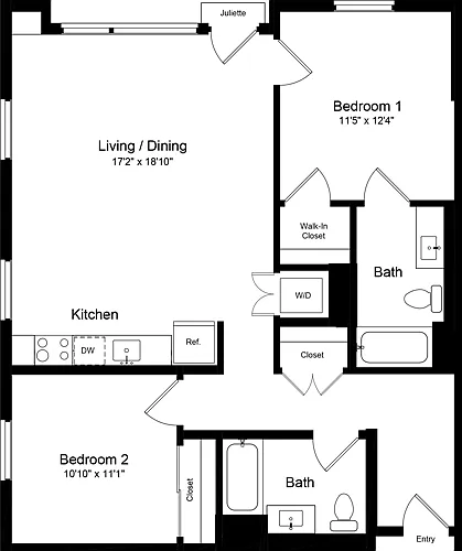 Floor plan 2 Bedroom DJ
