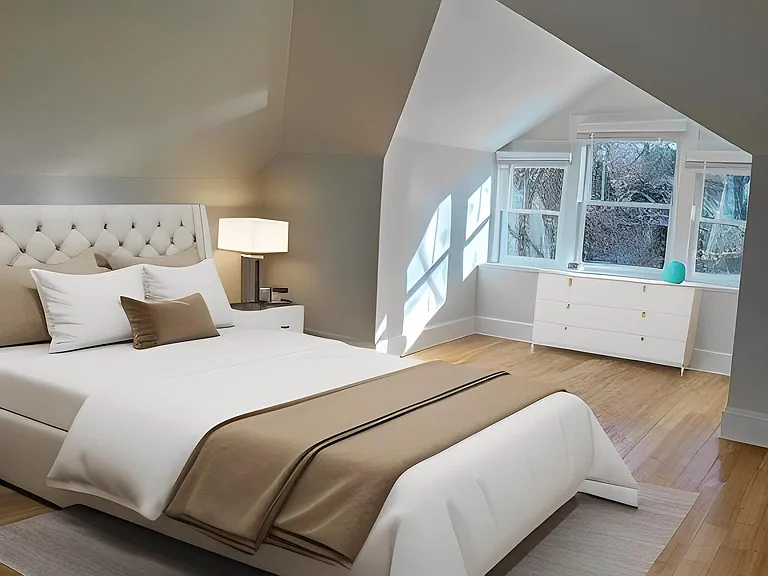 Virtually staged bedroom