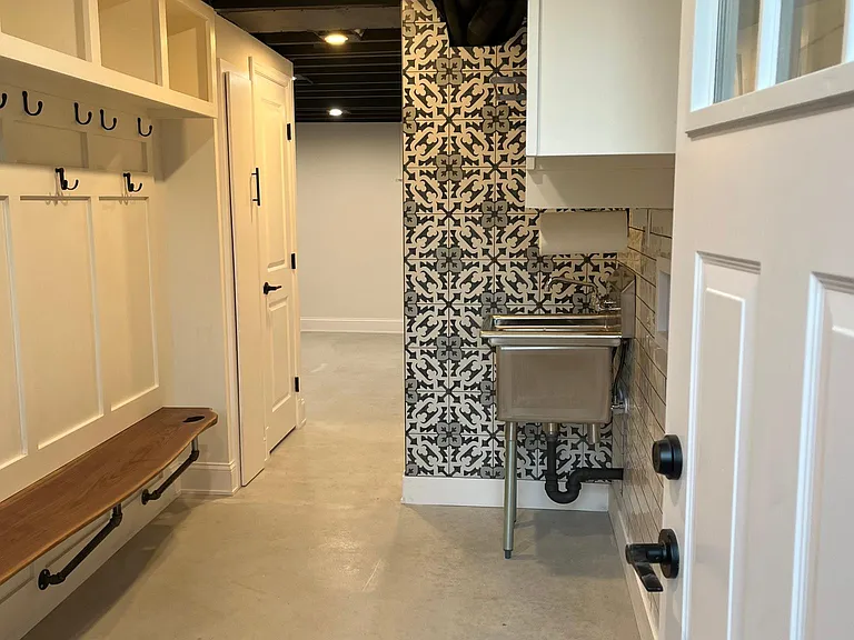 Laundry room, entering from back door.