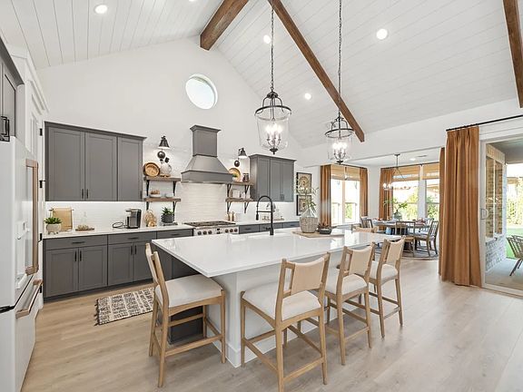 Kitchen with vaulted ceiling