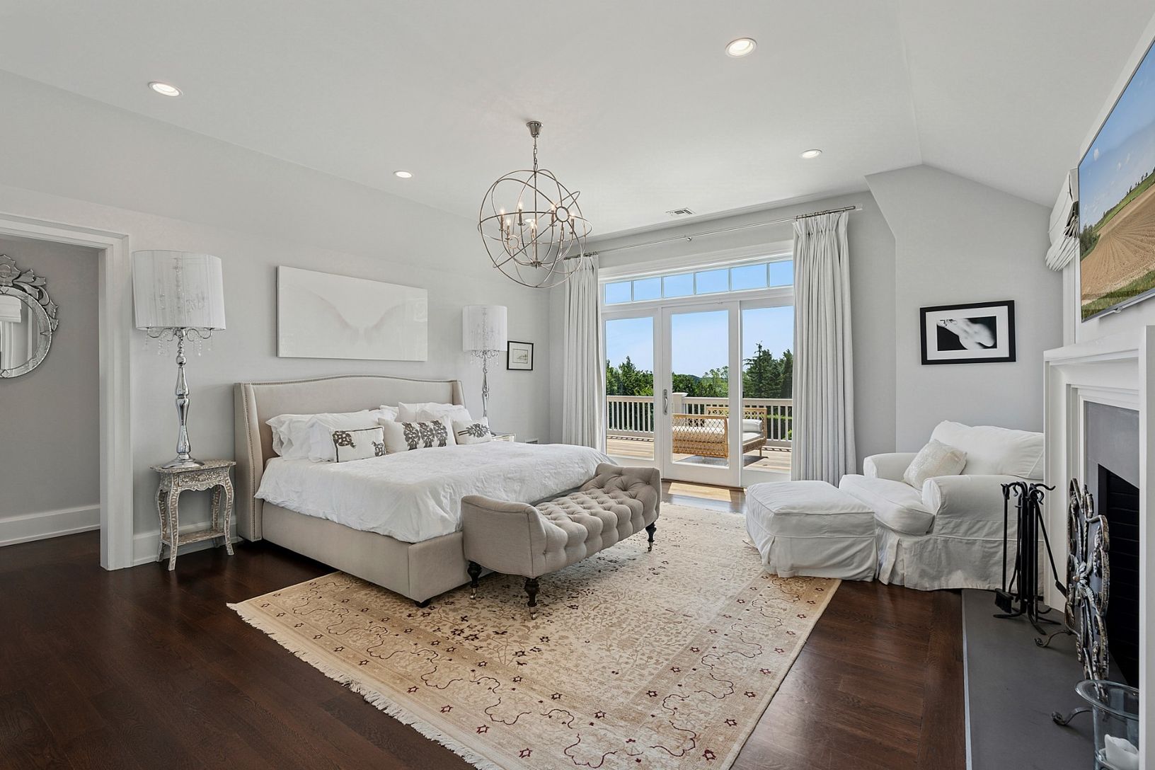 2nd floor primary bedroom with fireplace