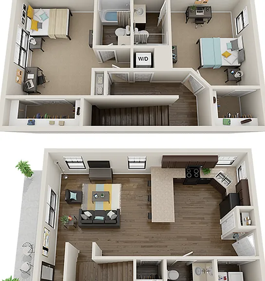 The Collective at Norman 2x2.5 Townhome Premium Floor Plan The Collective at Norman 2x2.5 Townhome Premium Floor Plan