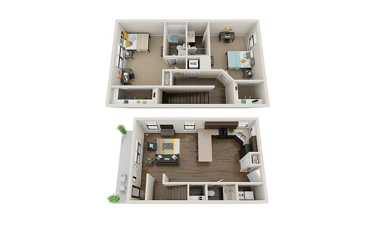 Floor plan 2x2.5 Townhome Premium