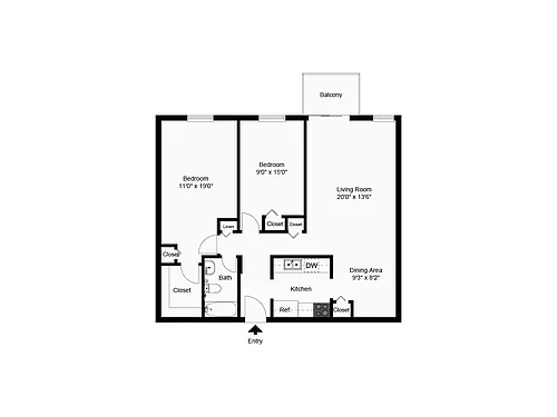 Floor plan Two Bedroom