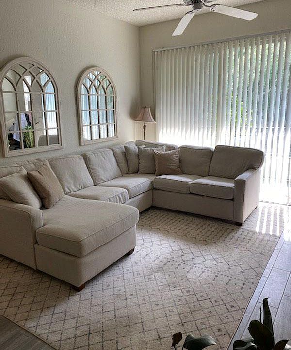 Living room with view of balcony
