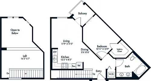 Floor plan 1 Bed- U19 Loft