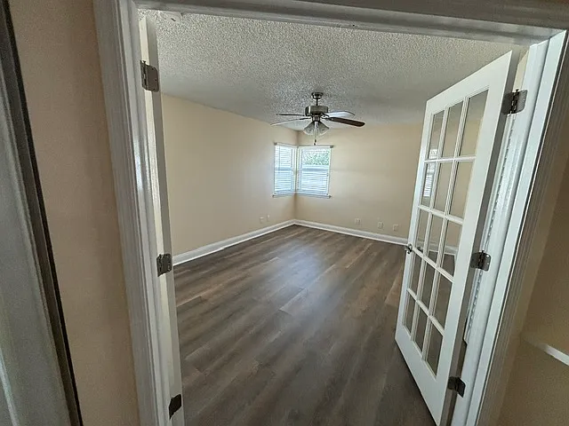 French doors into master bedroom
