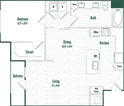 A6a | 1 bed 1 bath | 866 sq ft A6a | 1 bed 1 bath | 866 sq ft