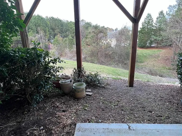 Downstairs patio with access to large backyard