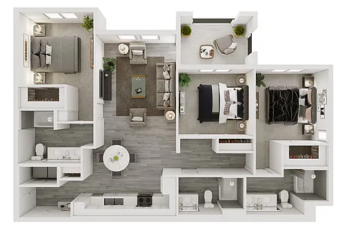 Floor plan 3 Bedroom + 3 Bath